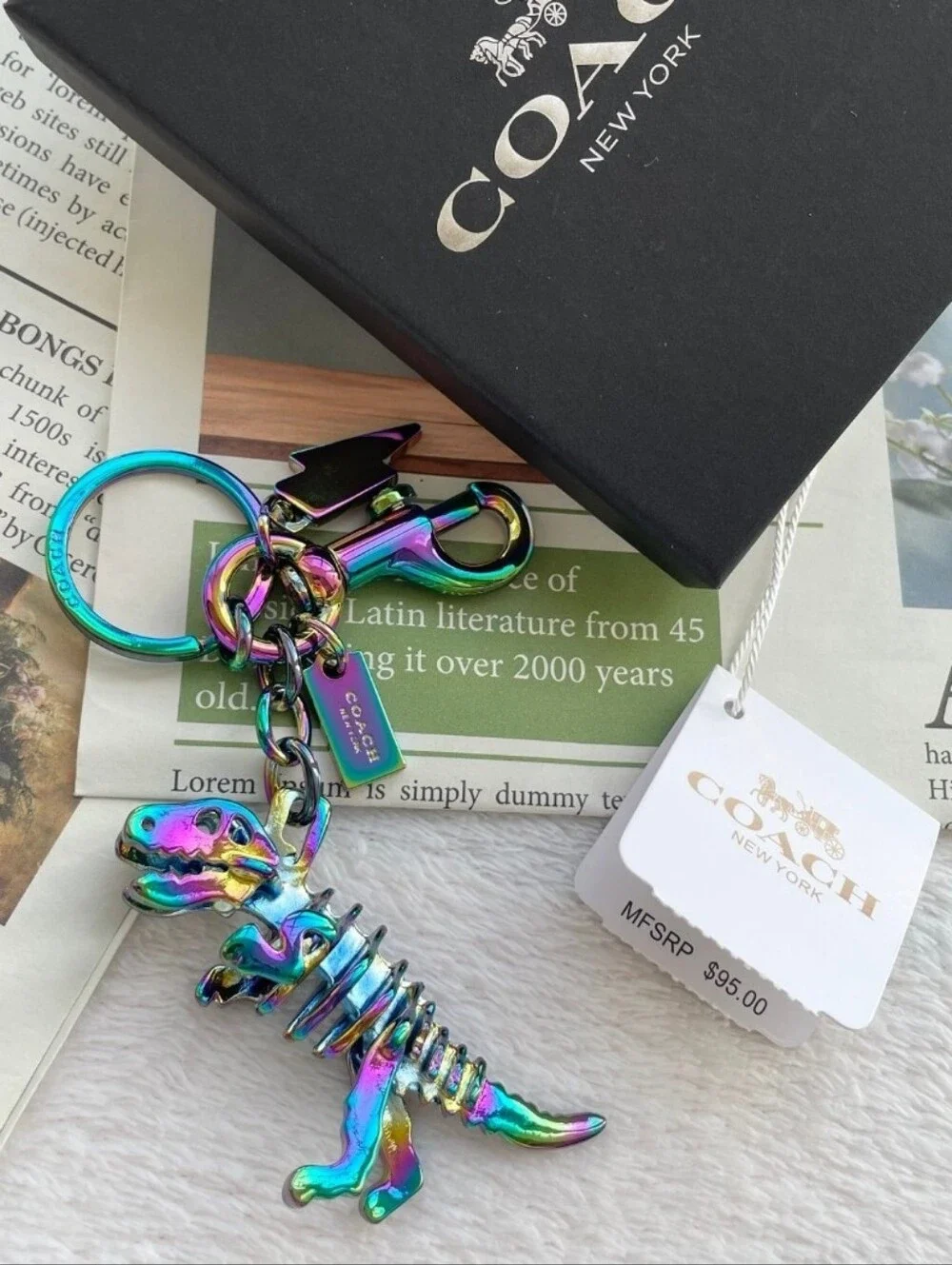 NWT COACH Rexy Oil Slick Bag Charm
